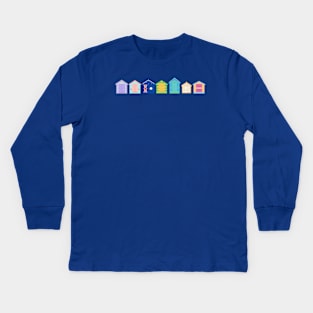 Brighton Beach Bathing Boxes, Melbourne, Australia Kids Long Sleeve T-Shirt